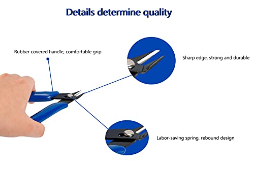 Flush Cutter Micro Precision Wire Cutters Diagonal Cutting Pliers for Electronic, Model, Jewelry Making