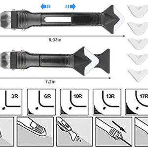 3 in 1 Silicone Caulking Tools, Glass Glue Angle Scraper, stainless steelhead Caulk Remover and Sealant Scraper, For Kitchen Bathroom Window And Frames Sealant Seals (1 Pack)