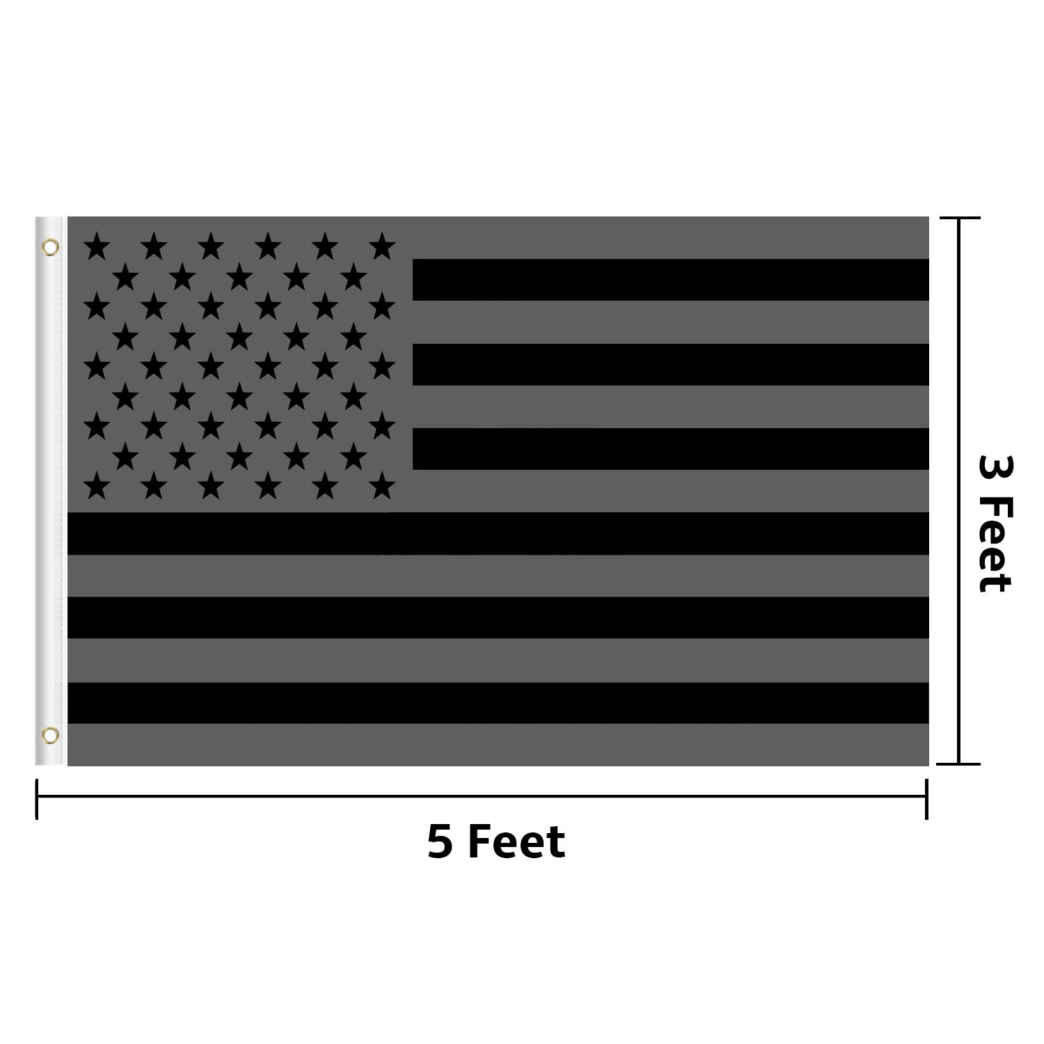 KENPMA All Black Out American Flag - Don't Tread On Me Gadsden Flag 3x5 ft 2-Pack Wall Banners House Porch Yard Lawn Decorative Sign US Outdoor Flag with Grommets - Printed Polyester Fade Proof