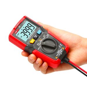 uni-t ut125c digital multimeter pocket multi tester, 4000 counts ac dc voltage ac dc current resistance capacitance frequency duty cycle ncv diode test continuity test data hold auto power off