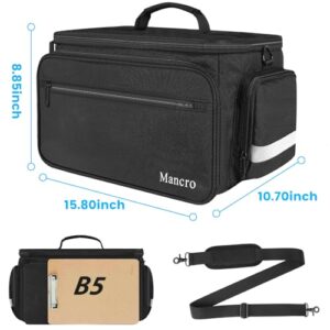 Mancro Medical Bag, Medical Equipment Bag Empty with Adjustable Divider, Nonslip Bottom, Removable Shoulder Strap, Water-Resistant Home Health Nurse Bag for Medical Student, Therapist, Black