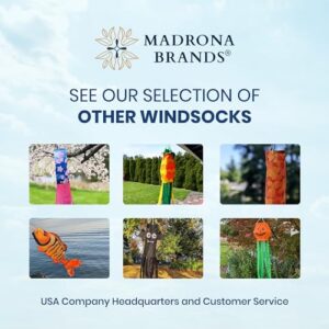 Madrona Brands Spiral Rainbow Windsock | Durable Outdoor Hanging Decoration | Yard, Garden, Deck, Patio and More | 60-Inch