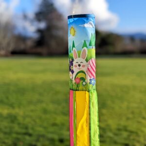 Madrona Brands Spring Easter Bunny Windsock - Durable Outdoor Hanging Yard and Garden Decoration 60-Inch