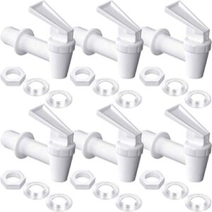 6 pieces replacement cooler faucet white water dispenser tap set，bpa free plastic spigot by vitalifepower