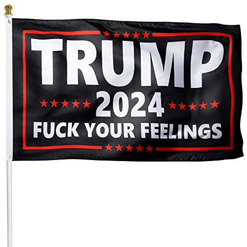 XIFAN Premium Flag for Trump 2024 3x5 Ft Polyester Fuck Your Feelings Banner with Brass Grommets Indoor Outdoor Decoration