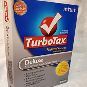 Turbotax 2012 Deluxe Tax Software CD FEDERAL RETURNS ONLY [PC & Mac] [Old Version]