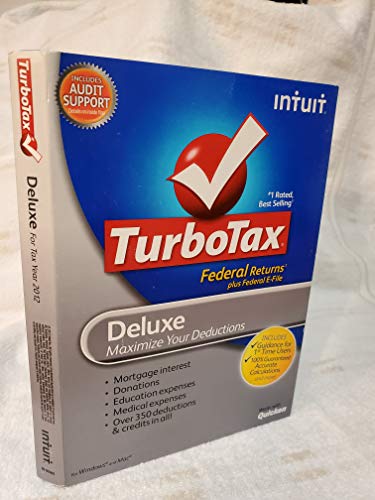 Turbotax 2012 Deluxe Tax Software CD FEDERAL RETURNS ONLY [PC & Mac] [Old Version]