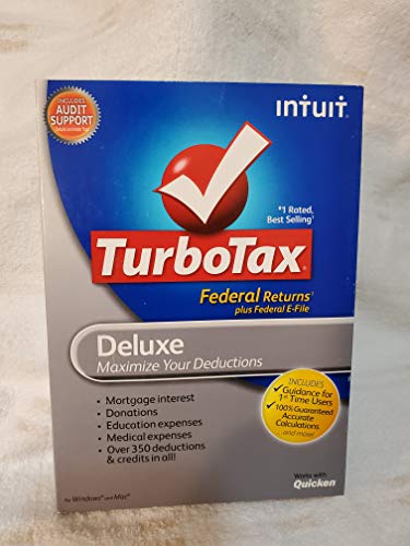 Turbotax 2012 Deluxe Tax Software CD FEDERAL RETURNS ONLY [PC & Mac] [Old Version]