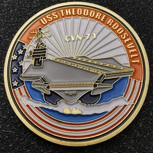us department of the navy commemorative gold plated coin uss theodore roosevelt cvn-71 army fan collectibel souvenirs coins