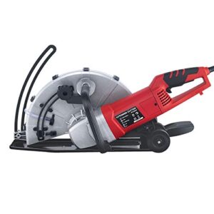 Steel Force KPC 3551 Portable 14" Wet/Dry Electric Corded Circular Concrete Saw/Power Angle Cutter 2600W w/Water Line & Guide Roller (With Blade)