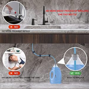 qiwip Sink Soap Dispenser Extension Tube Kit - 41'' Extension Tube with Metal Check Valve,Silicone Stopper and Tube Clamp for Kitchen Sink