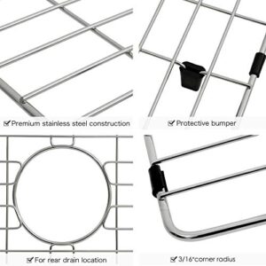 Zeesink Kitchen Sink Grid 26 11/16" X 14 3/4",Sink Bottom Grid,Stainless Steel Sink Grid and Sink Protectors for Kitchen Sink with Rear Drain for Single Bowl Kitchen Sink