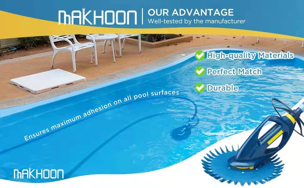 MAKHOON 4 Pieces Pool Cleaner Replacements Include W70329 Pool Cleaner Finned Seal W69698 Pool Cleaner Diaphragm W70327 Foot Pad Compatible with Zodiac Baracuda G2, G3, G4 Replace W69721 W72855