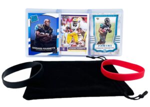 leonard fournette rookie cards assorted (3) card gift bundle - jacksonville jaguars, tampa bay buccaneers football trading cards