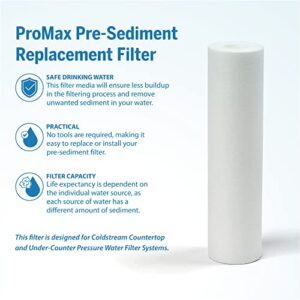 ProOne Pre-Sediment Replacement Filter for Dual ProMax Countertop and Under-Counter Systems, Independently Tested Proven to Reduce PFAS