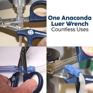 2 Pack Anaconda Medical Trauma Shears with Built-In Carabiner Clip (7.5 inch, Black and Blue)