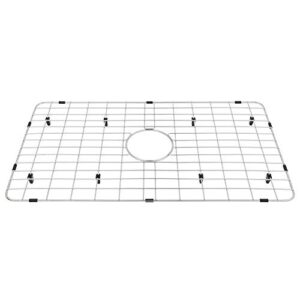 monsinta kitchen sink grate and sink protectors for kitchen sink, kitchen sink bottom grid, 27 3/8" x 15 3/8" sink grid, sink protector with center hole for single sink bowl