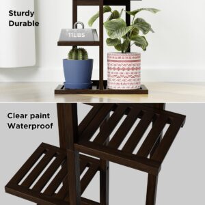 Tall Plant Stand, Bamboo Plant Stand Indoor & Outdoor 6 Tier 7 Potted Plant Shelf Rack for Multiple Plants & Flower Pot, Corner Planter Stand Holder Display for Living Room Office Balcony Garden