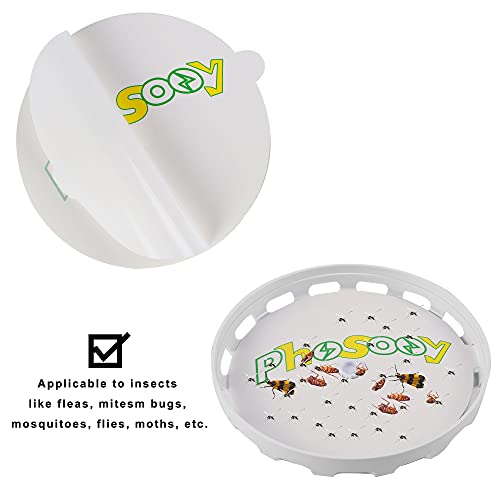 Phosooy Sticky Glue Board, Sticky Glue Board Pad Refills, Flea Trap Refill Discs for Pest Control Mosquito Trap, 10 Per Pack