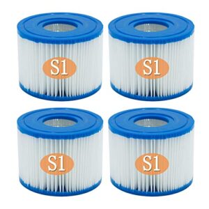 Pool Filters Cartridges Type S1 Compatible for Intex for PureSpa, Hot Tub Filter Cartridge Swimming Pool Spa Filter for Intex 29001E, 4Pcs