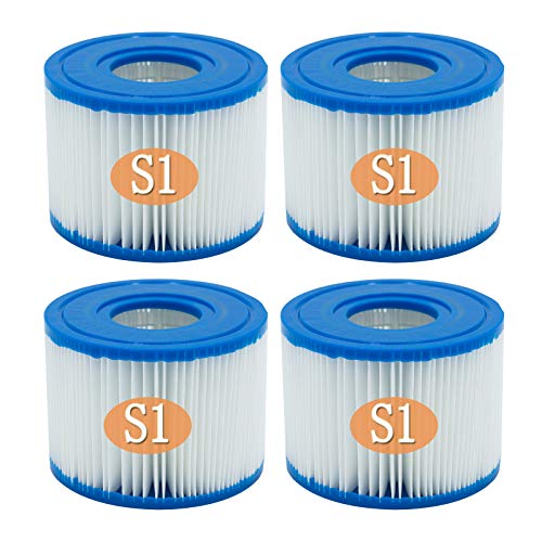 Pool Filters Cartridges Type S1 Compatible for Intex for PureSpa, Hot Tub Filter Cartridge Swimming Pool Spa Filter for Intex 29001E, 4Pcs