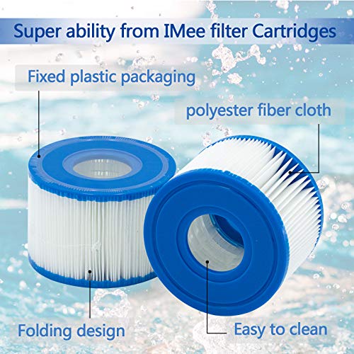 Pool Filters Cartridges Type S1 Compatible for Intex for PureSpa, Hot Tub Filter Cartridge Swimming Pool Spa Filter for Intex 29001E, 4Pcs