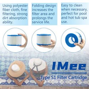 Pool Filters Cartridges Type S1 Compatible for Intex for PureSpa, Hot Tub Filter Cartridge Swimming Pool Spa Filter for Intex 29001E, 4Pcs