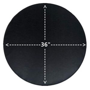 Round Ember Mat for Under Grill Fire Pit, Fire Pits Mat for Deck, Flame Retardant Heat Resistant BBQ Gas Grill Air Fryer Protective Mat for Patio Lawn Ground Outdoor Campsite Firepfoof Pad Black (36")