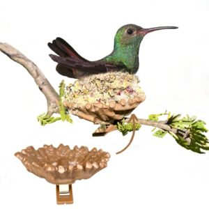 quackups 2.6" hummingbird nesting pods™, 2-pk with clips to easily attached on branch for outdoor patio garden bird house