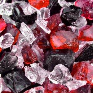 Black Cherry - Crushed Fire Glass Blend for Indoor and Outdoor Fire Pits or Fireplaces | 10 Pounds | 3/8 Inch - 3/4 Inch