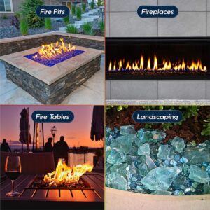 Black Cherry - Crushed Fire Glass Blend for Indoor and Outdoor Fire Pits or Fireplaces | 10 Pounds | 3/8 Inch - 3/4 Inch