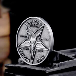 MKIOPNM Satanic Lucifer Morning Star Coin Pentecostal Badge Jesus Cross Coins