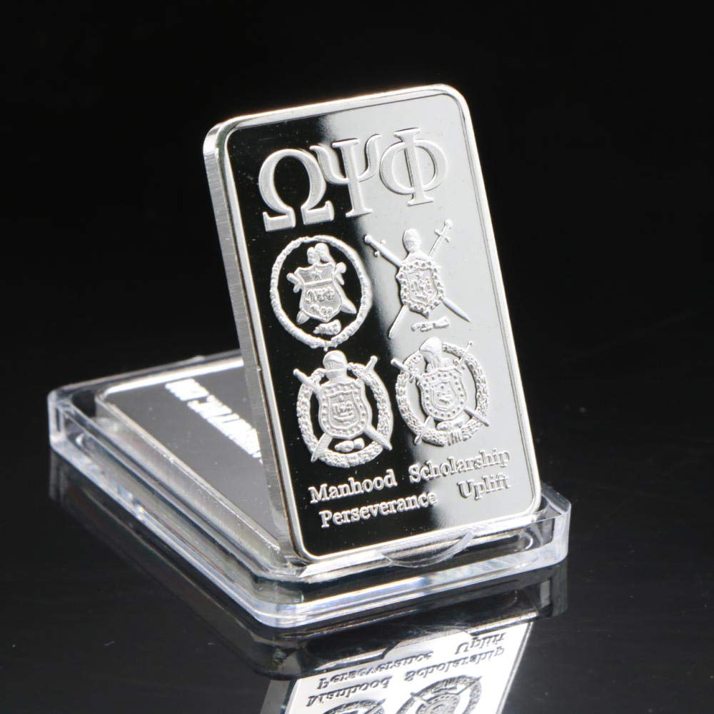 1911 Manhood Scholarship Perseverance Uplift Omega Psi Phi Fraternity Inc .999 Fine Silver Plated Bar Collection