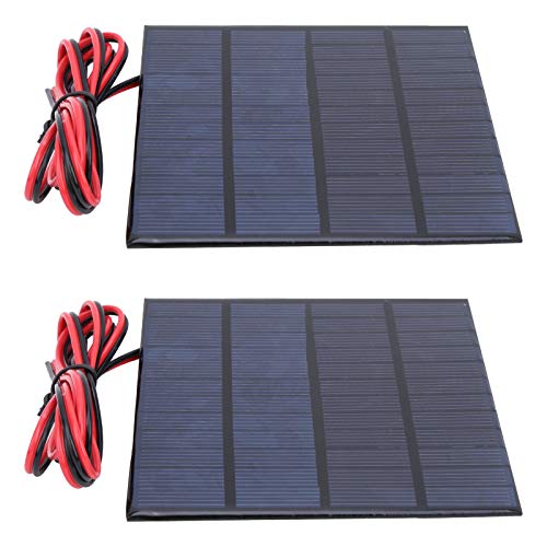 bizofft Polysilicon Solar Panel, with 1Meter Cable 2Pcs DC 12V Solar Panel Charger, Solar Flashlights for Solar Phone Chargers Solar Landscape Lights