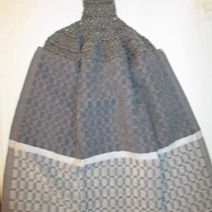 Crocheted FULL Towel Shades of Grey Kitchen Towel with Grey Heather Yarn