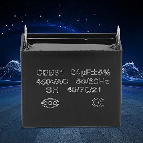 Generator Capacitor, CBB61 Starting Capacitor Generator 450V AC 24uF 50/60Hz for 400/350/300/250VAC UL Suitable for Brushless Gas & Generators