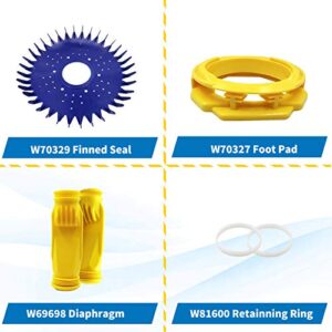 Pool Cleaner Parts for barracud G3 (Set of 6),Includes W70329 Finned Seal, W69698 Long Life Diaphragm with W81600 Retaining Ring, W70327 Foot Pad Compatible with Diaphragm G2,G3,Replace W69721 W72855