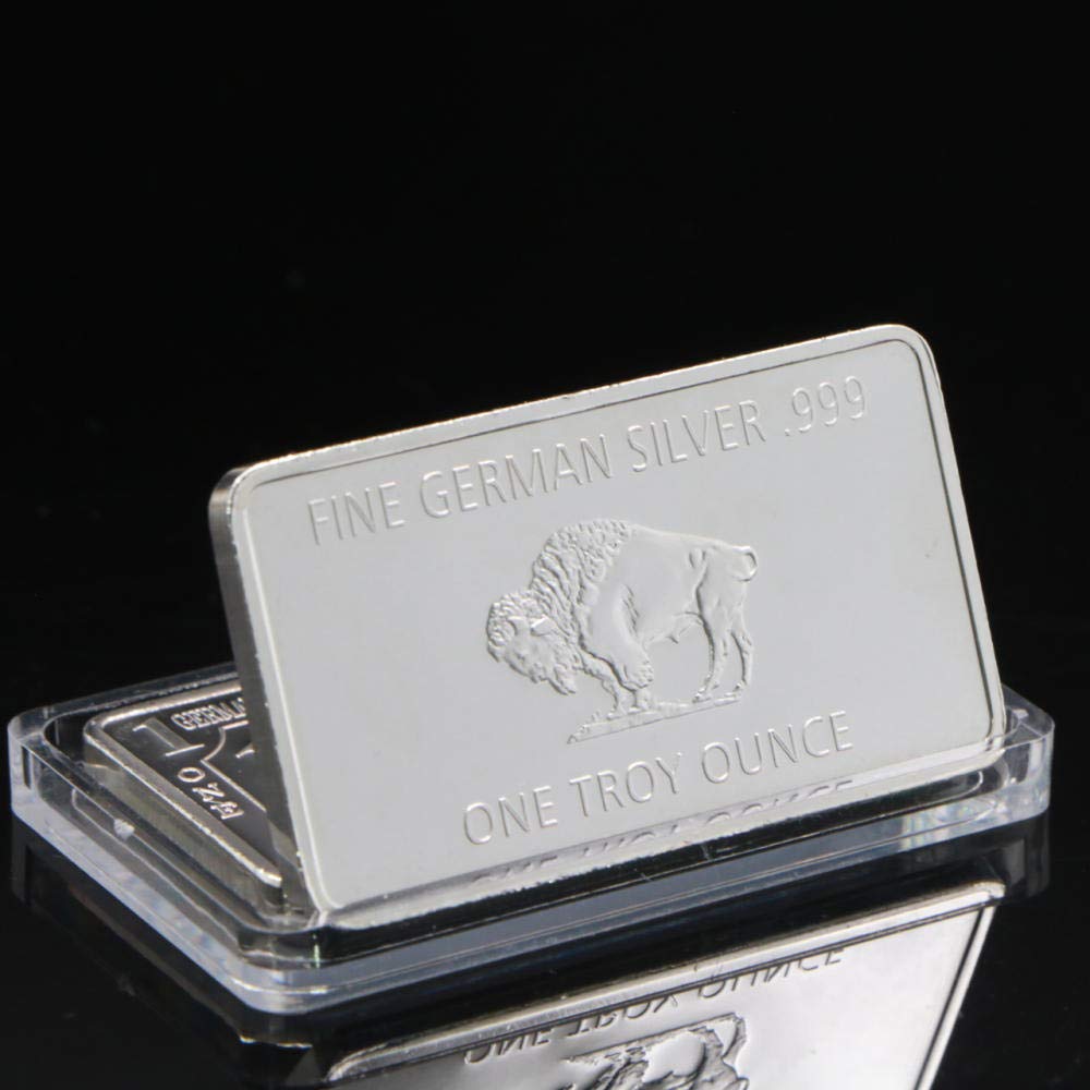 Non Magnetic German Mint 1 Troy Ounce Buffalo German Silver Bullion Bar Replica Coins Collection