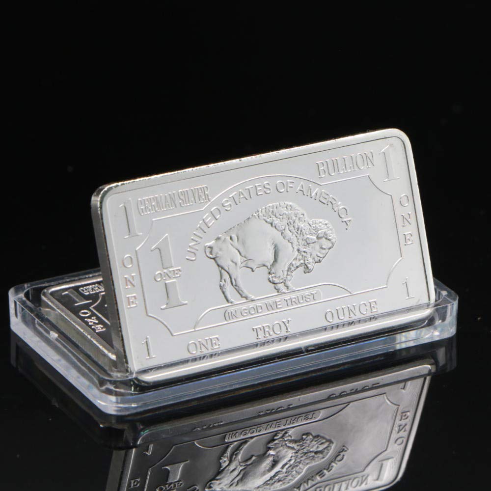 Non Magnetic German Mint 1 Troy Ounce Buffalo German Silver Bullion Bar Replica Coins Collection