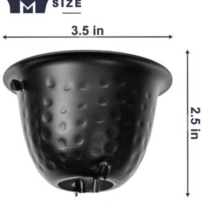 Monarch Rain Chains 18106 Aluminum Hammered Cup, 8-1/2 Feet Length Replacement Downspout for Gutters, Rain Chain 8.5 Ft, Black