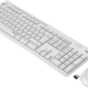 Logitech MK295 Wireless Mouse & Keyboard Combo with SilentTouch Technology, Full Numpad, Advanced Optical Tracking, Lag-Free Wireless, 90% Less Noise - Off White (Renewed)