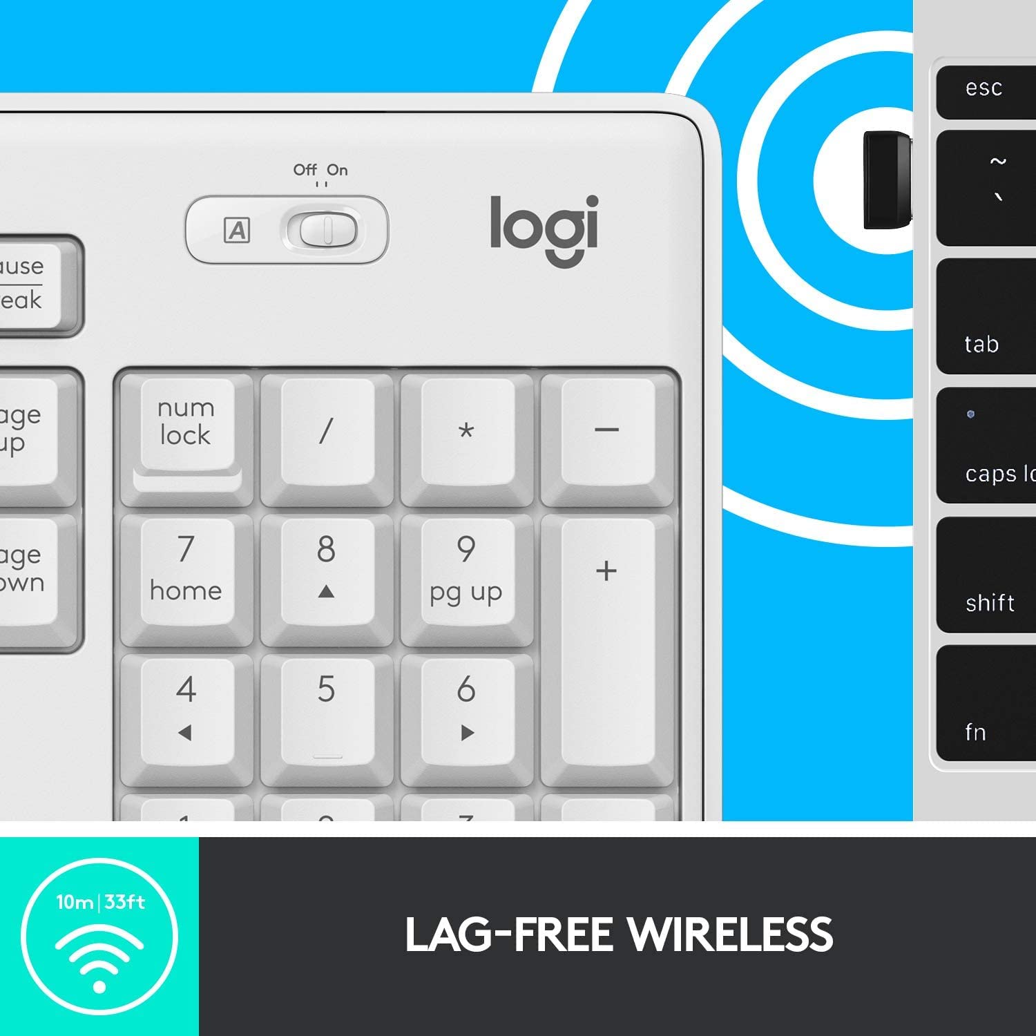 Logitech MK295 Wireless Mouse & Keyboard Combo with SilentTouch Technology, Full Numpad, Advanced Optical Tracking, Lag-Free Wireless, 90% Less Noise - Off White (Renewed)
