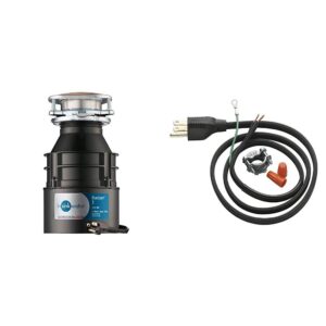 insinkerator garbage disposal with cord, badger 1, 1/3 hp continuous feed & garbage disposal power cord kit, crd-00