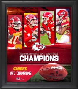 kansas city chiefs 2020 afc champions framed 15" x 17" collage - nfl team plaques and collages