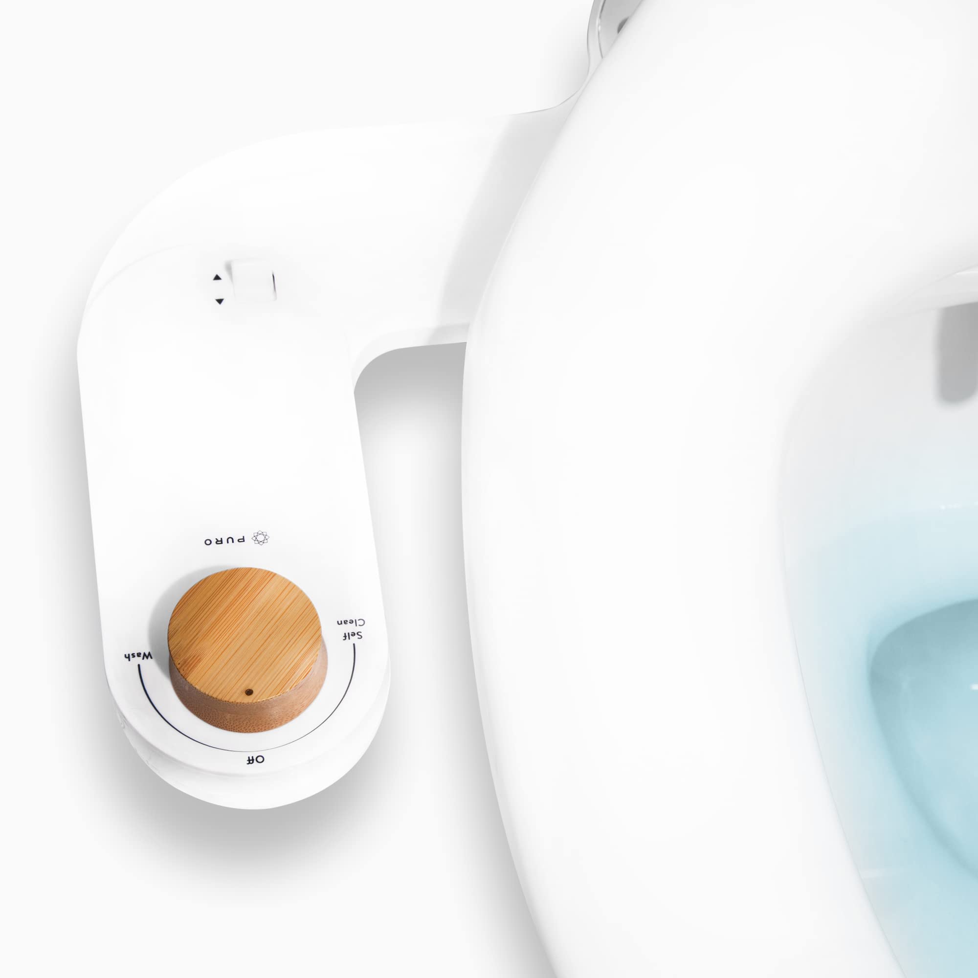 Puro Bidet Attachment For Toilet With Adjustable Water Pressure and Angle Controls | Uses Fresh Water | Real Bamboo Knob | Modern Bidet Attachment for Your Toilet Seat | Easy 10 Min Install