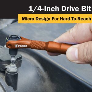 Titan 11323 1/4-Inch Drive Swivel Head Micro Bit Driver , Orange