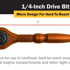 Titan 11323 1/4-Inch Drive Swivel Head Micro Bit Driver , Orange