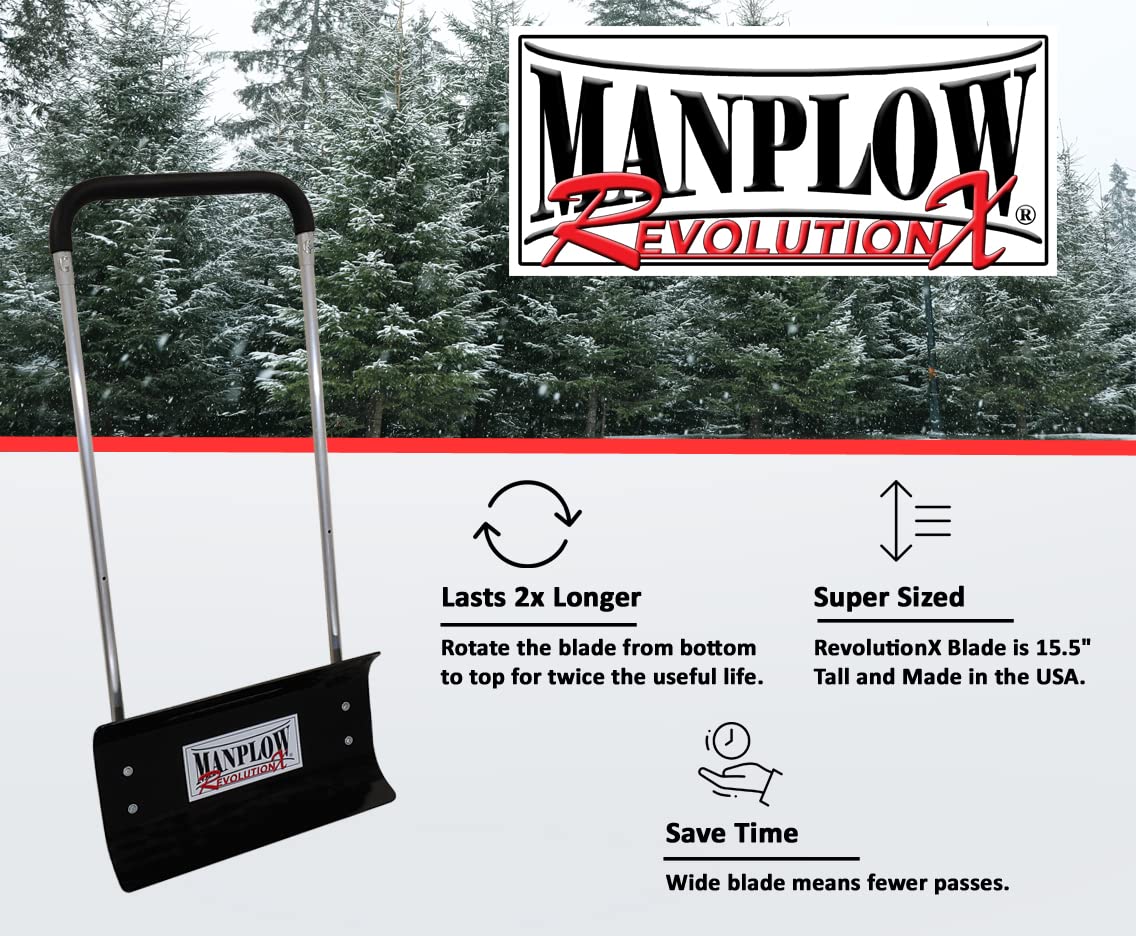 MANPLOW RevolutionX Snow Pusher with U Handle (40 Inch)