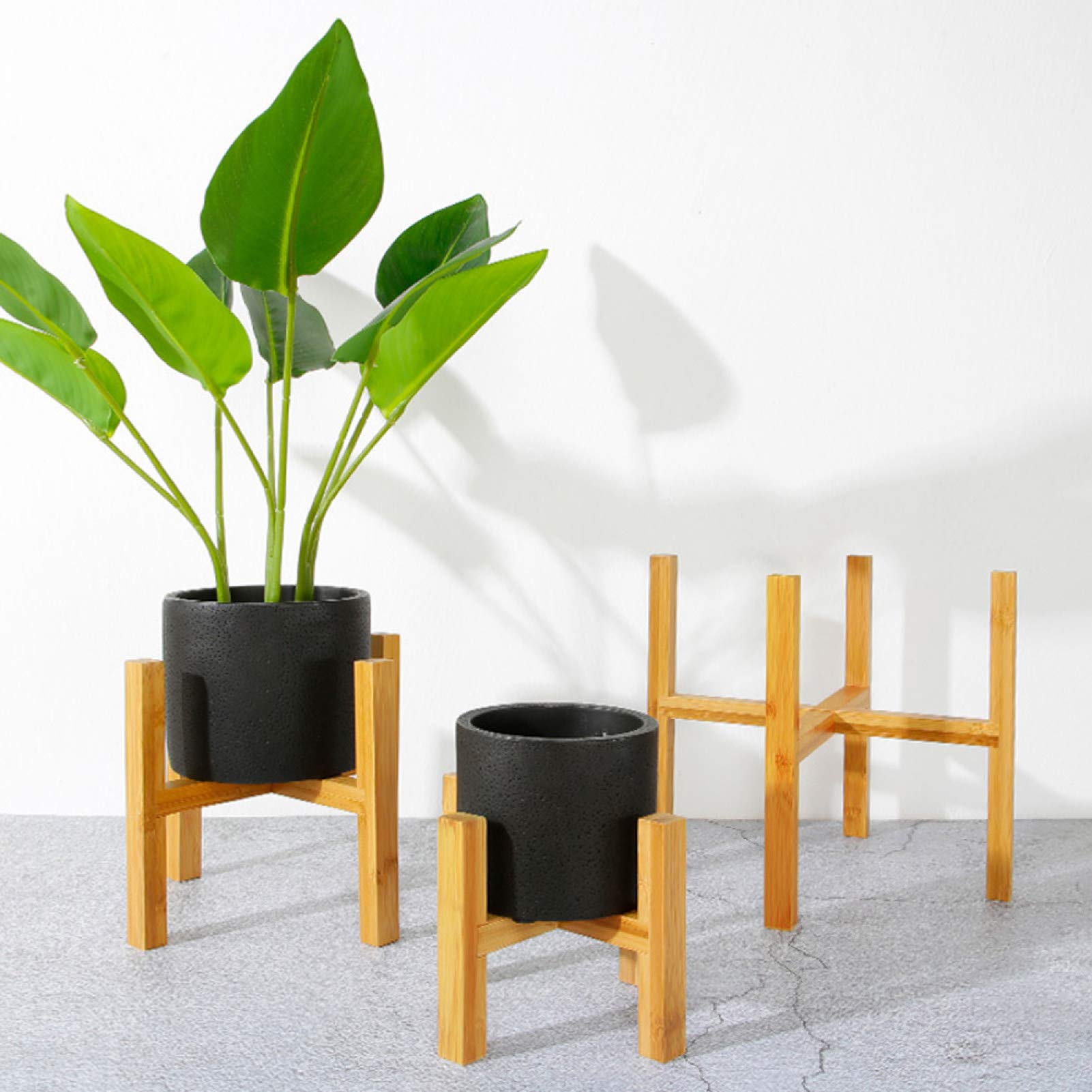 qiguch66 Storage Holder for Planting and Gardening,Wood Flower Pot Bonsai Rack Holder Home Garden Indoor Display Plant Stand Shelf - L