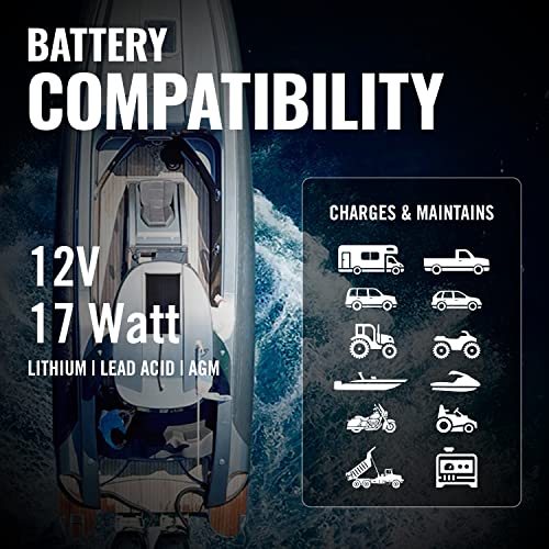 Battery Tender 17 Watt Solar Battery Charger with Charge Controller, Mountable and IP67 Weatherproof Solar Panel, Suitable for 12 Volt Lead Acid and AGM Batteries